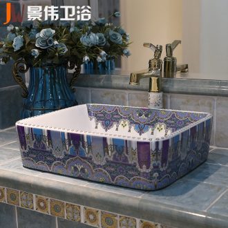 JingWei ceramic lavabo stage basin square art basin to wash lavatory toilet stage basin basin that wash a face