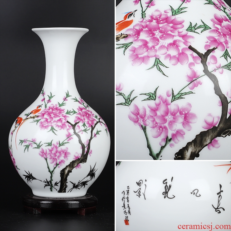 Archaize creative famille rose porcelain vase of jingdezhen ceramics rich ancient frame sitting room adornment of Chinese style household furnishing articles