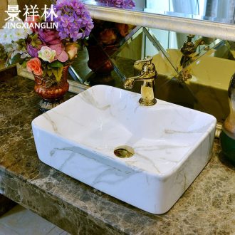 Jingdezhen art stage basin of modern ceramic grain sink bowl rectangle bathroom sinks marble