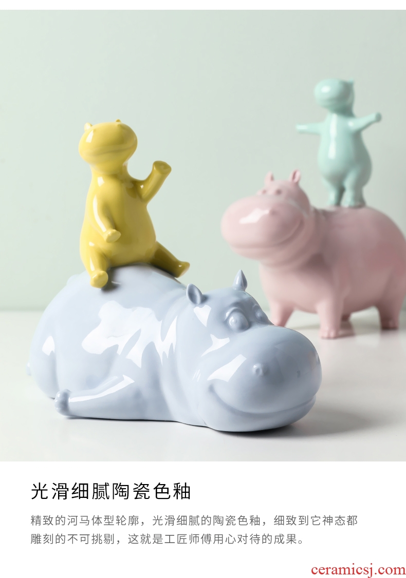 Nordic lovely ceramic animal furnishing articles creative TV ark household act the role ofing is tasted married children room porch housewarming gift