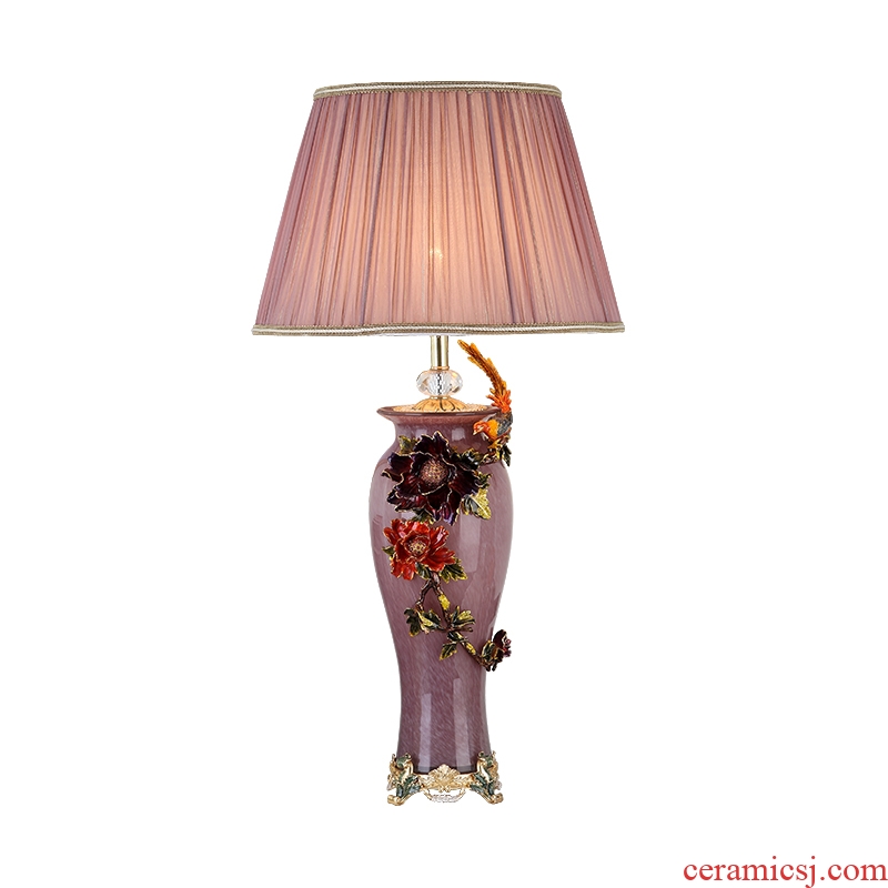 Luxury colored enamel porcelain lamp sitting room lamps and lanterns of bedroom the head of a bed classical creative type villa lighting atmosphere