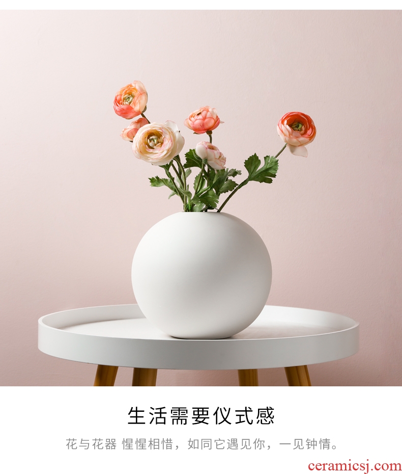 Ins Nordic vase furnishing articles dried flower arranging flowers ceramic sitting room adornment creative contracted vase gift table