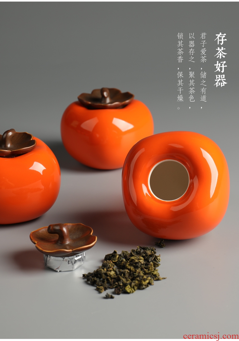 Ideas are good source persimmon tea caddy household ceramics storehouse seal storage POTS furnishing articles portable small POTS