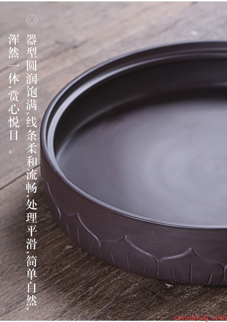 Auspicious industry purple large tea cake can wake receives ceramic black and white pu 'er tea cake tea accessories caddy