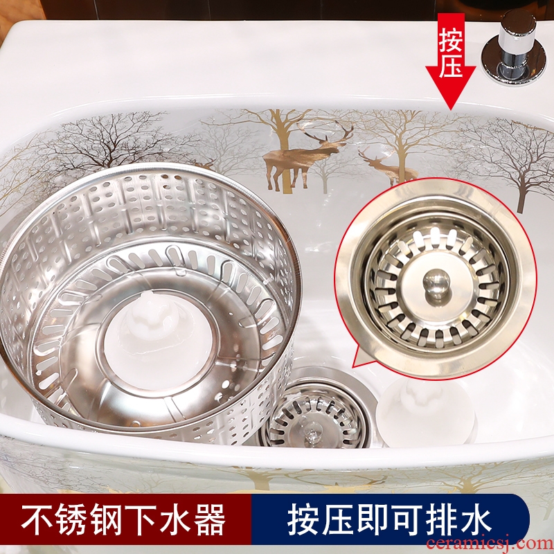 Jingdezhen ceramic mop pool household balcony toilet mop pool mop pool floor mop basin size