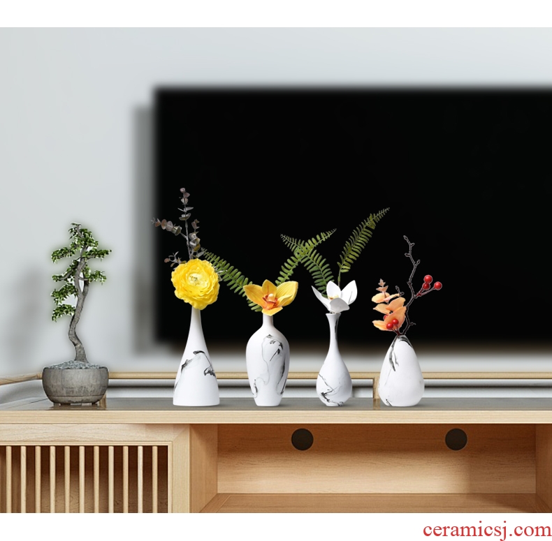 Floret dry place plug sitting room adornment household magenta wine contracted and contemporary 砙 TV ark of desk ceramics