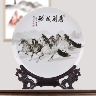 Jingdezhen ceramics decoration plate success porcelain plate of modern home decoration handicraft decoration