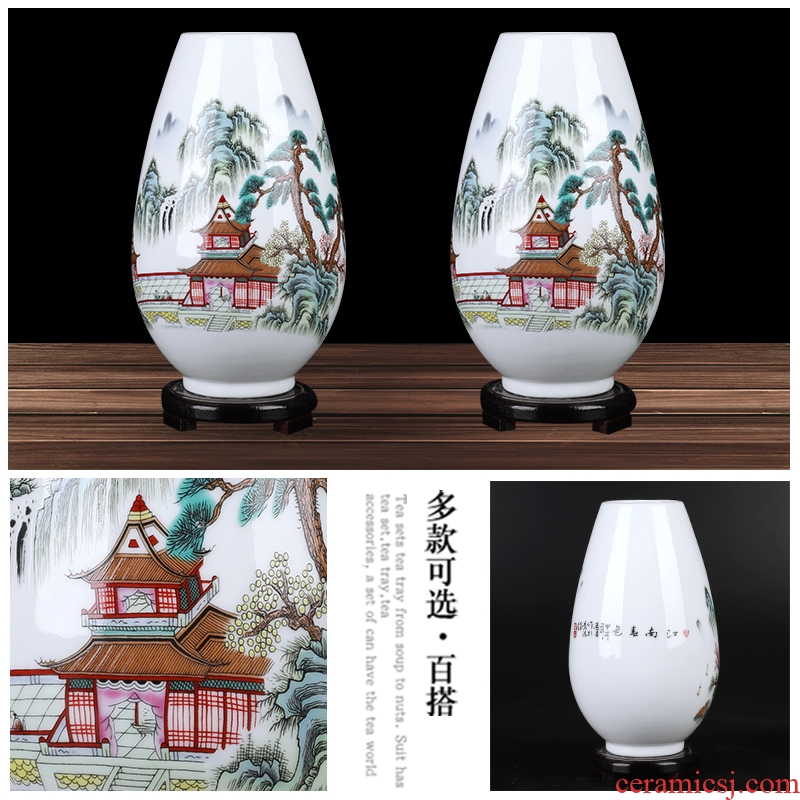 Jingdezhen ceramic floret bottle furnishing articles sitting room lucky bamboo flower arranging the dried flower crafts home decoration