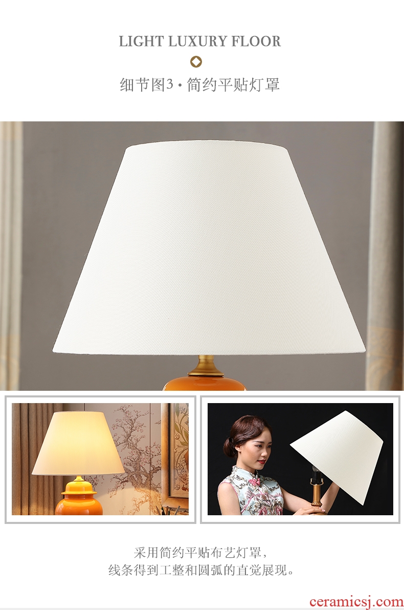 Santa marta American simple ceramic desk lamp continental warm home sitting room creative Nordic study dimming of bedroom the head of a bed