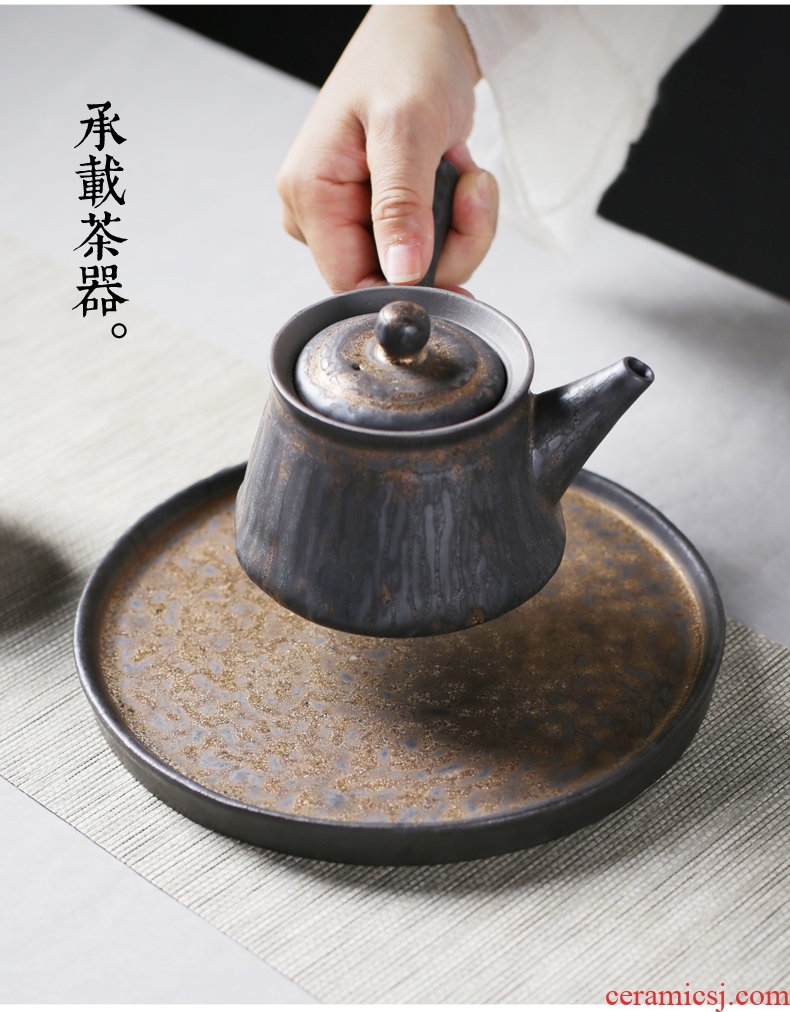 Are good source of manual fine gold dry foam plate pot of tea tray bearing restoring ancient ways of household ceramic coarse pottery single layer tray teapot