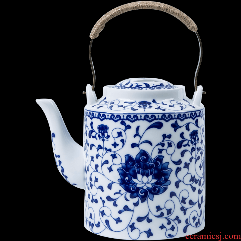 Jingdezhen ceramic teapot cool household girder kettle pot teapot high-capacity old large cold suit kettle