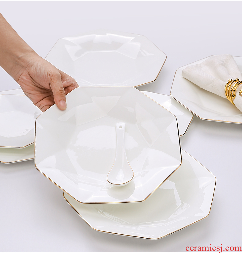 Nordic phnom penh bone porcelain child creative dishes white western-style food dish dish household ceramics tableware suit star anise