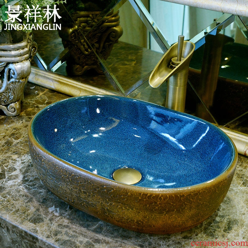 Art stage basin oval restoring ancient ways small ceramic lavatory basin on the toilet lavabo Chinese style