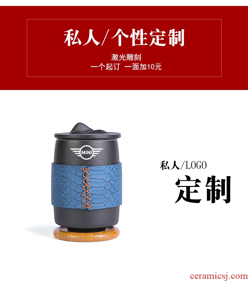 Japanese ceramic crack cup "bag type separation receive a home office travel outdoor tea sets tea tea cup