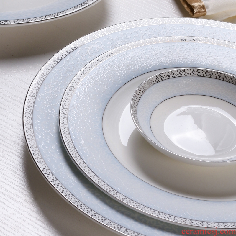 Jingdezhen Nordic light much tableware suit dishes high-grade individuality creative dishes suit bone China gift product