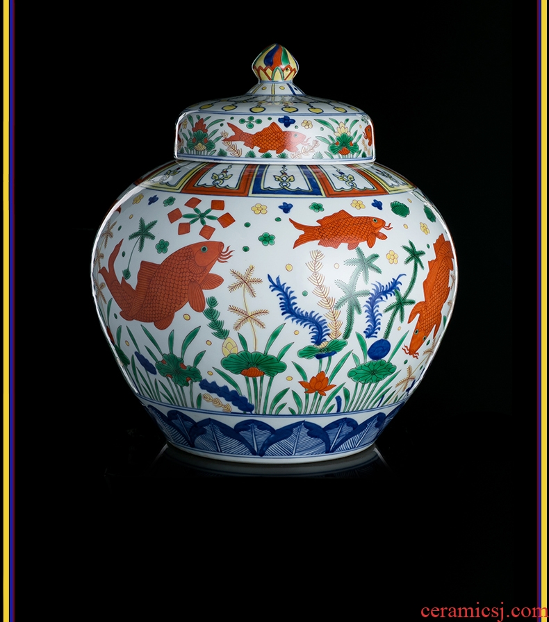 Better sealed kiln hand-painted big vase general blue and white porcelain jar of archaize sitting room place jingdezhen ceramic decorations