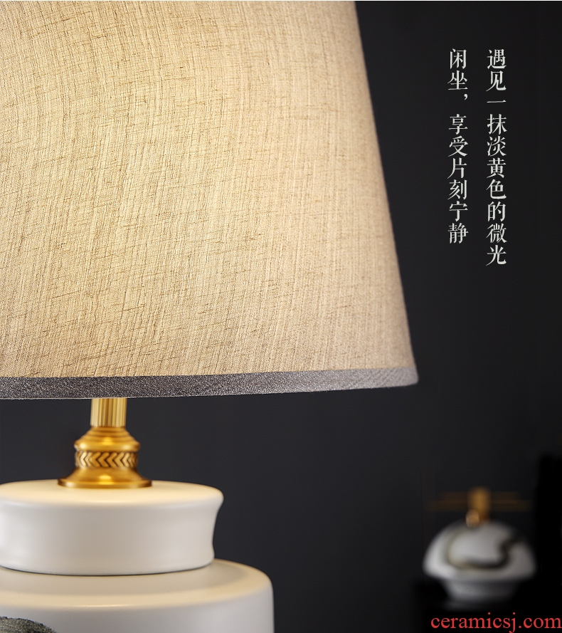 Large number of new Chinese style desk lamp ceramic decoration art study Chinese landscape contracted sitting room porch town house