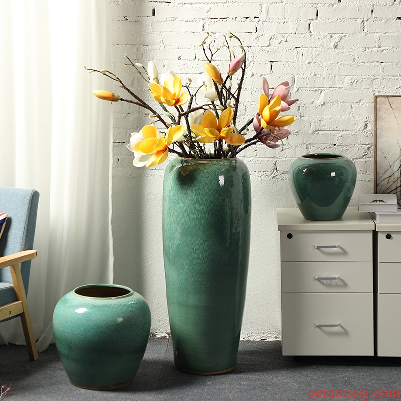 American ceramic dry vase creative flower arrangement is restoring ancient ways to decorate household act the role ofing is tasted contracted and contemporary European furnishing articles in the living room
