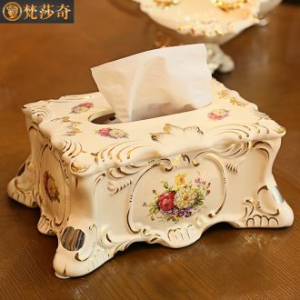 Brahman Sally's luxury european-style tissue box ceramic creative home decorations retro smoke box sitting room tea table