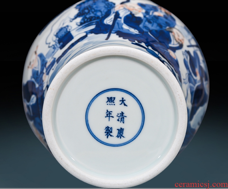 Jingdezhen ceramic antique Chinese blue and white porcelain vase classical sitting room rich ancient frame furnishing articles home decoration arts and crafts