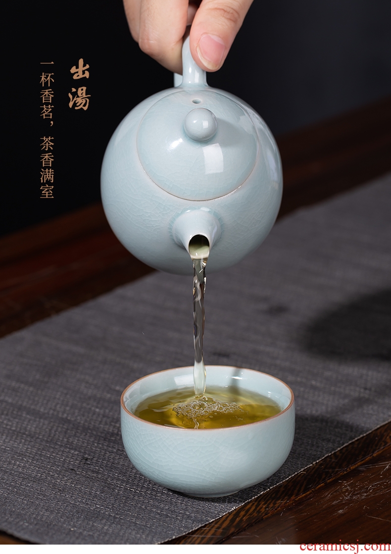 Your kiln teapot single pot of household jingdezhen kung fu tea set of ice to crack glaze the pot of tea with tea teapot side