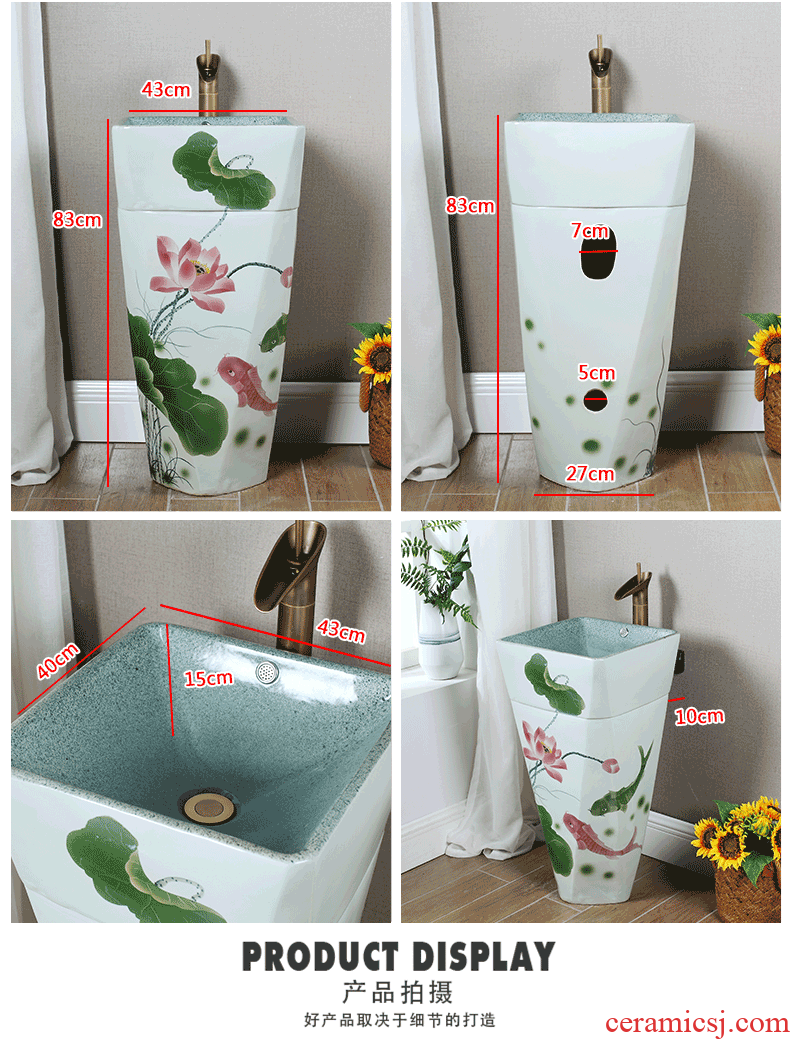 M beauty retro post basin floor archaize ceramic lavabo lavatory basin integrated household