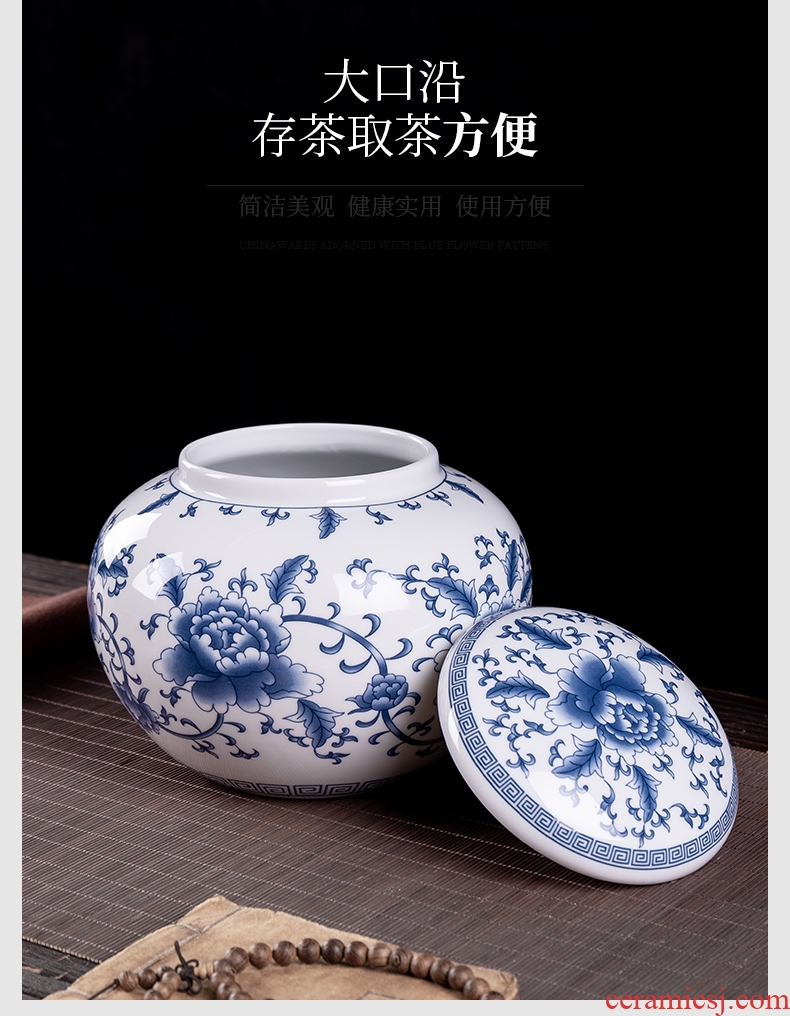 Blower, caddy ceramic seal pot jingdezhen domestic large pu 'er tea box POTS and POTS