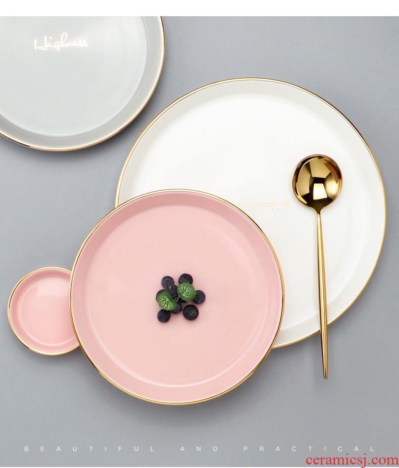 [directly] Nordic phnom penh dish suit household chopsticks tableware jingdezhen ceramic bowl dish alone but beautiful