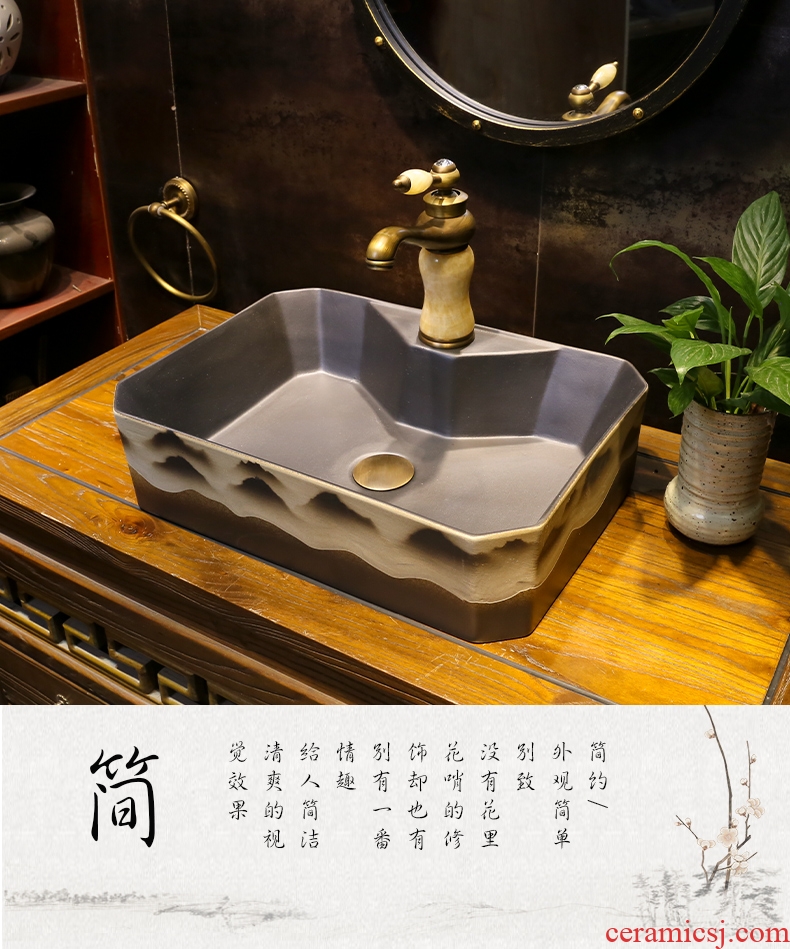 Ceramic lavatory art stage basin black peaks on restoring ancient ways is the sink of household toilet wash basin