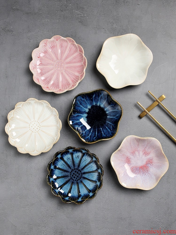 Japanese household small plate creative dishes flavor dish dip disc disc ceramic bone vinegar dish dish snack plate