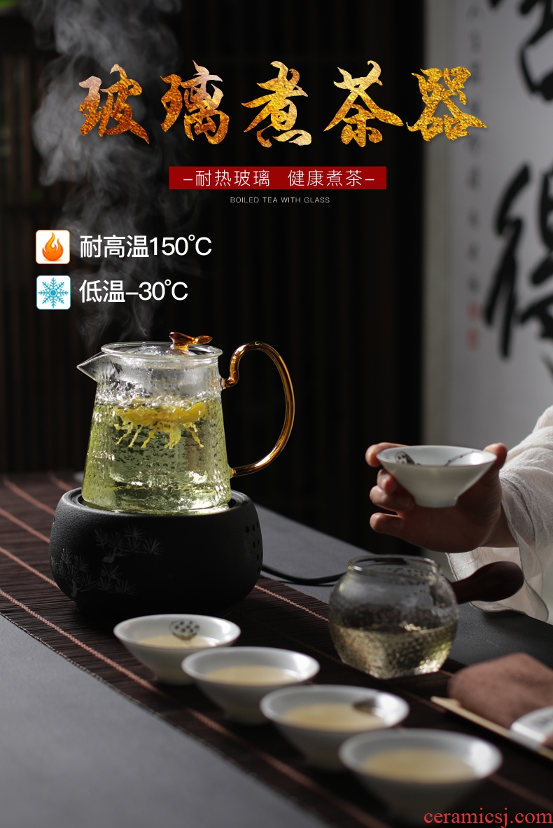 Is good source mute electric TaoLu boiling tea ware heat-resistant glass teapot ceramic furnace home cooked tea tea set