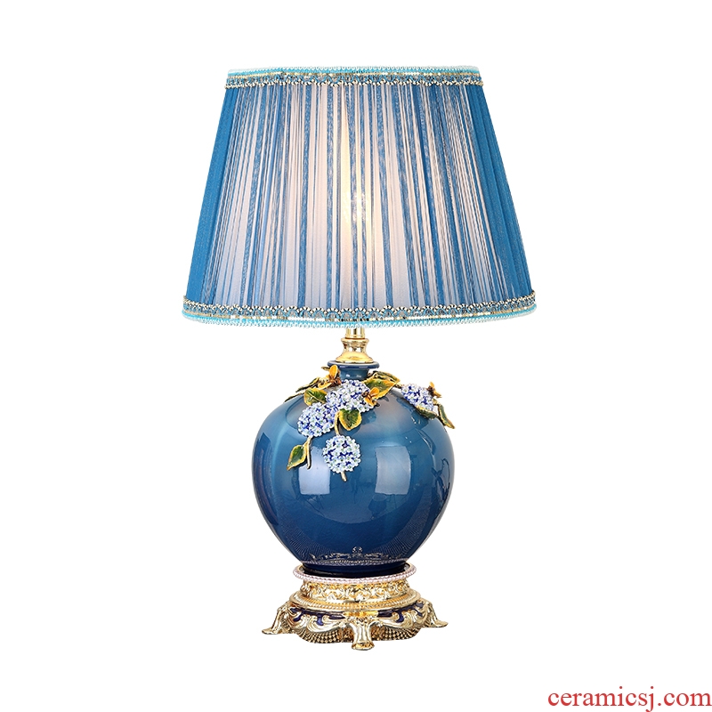 New Chinese style colored enamel porcelain lamp type luxurious sitting room lamps and lanterns of bedroom the head of a bed creative villa lighting