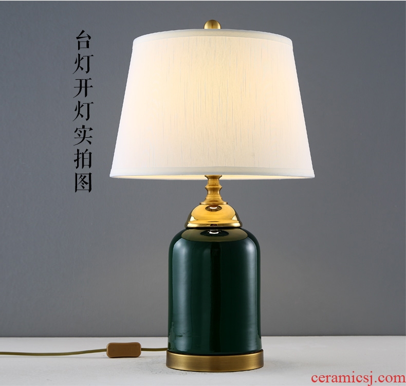 American luxury light lamp decoration ceramics art design and contemporary and contracted copper whole sitting room the bedroom of the head of a bed sitting room lamps and lanterns