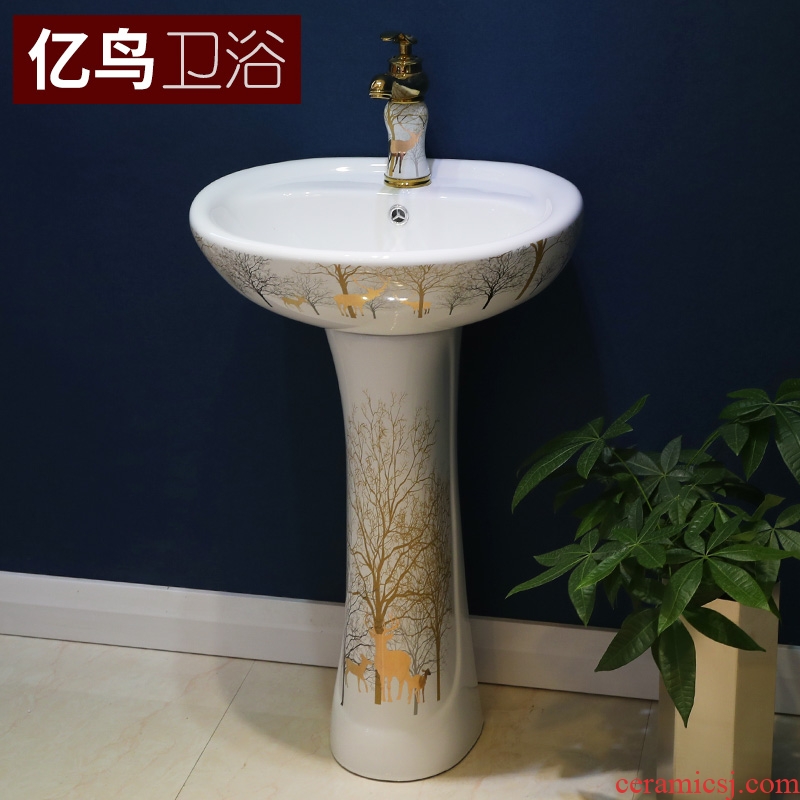 Ceramic column type lavatory floor toilet pillar lavabo contracted balcony basin sink