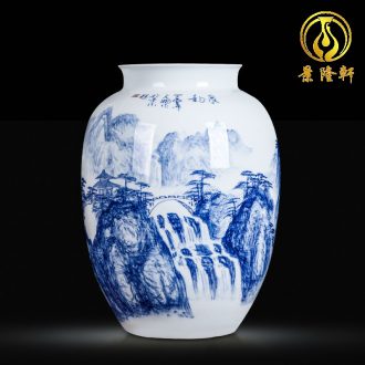 Jingdezhen blue and white ceramics hand-painted vases, flower arranging the sitting room porch ark adornment of Chinese style household furnishing articles