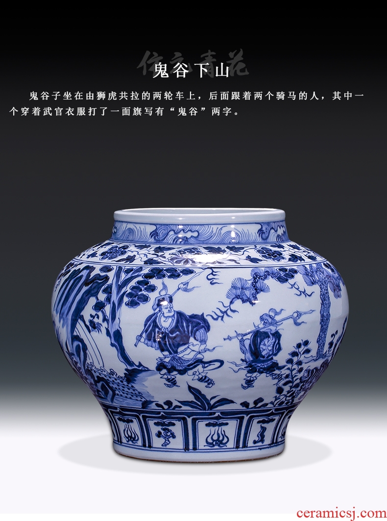 Jingdezhen ceramics archaize yuan blue and white porcelain vases, flower arranging the sitting room porch decoration of Chinese style household furnishing articles