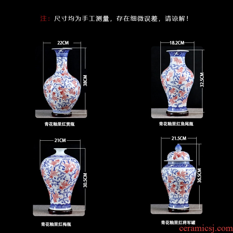 Youligong of blue and white porcelain vase furnishing articles flower arranging archaize sitting room adornment handicraft of jingdezhen ceramics general tank