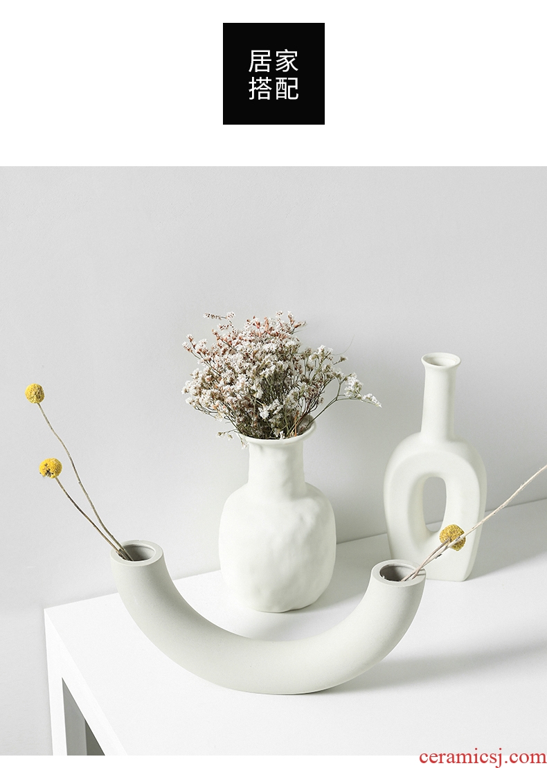 The Nordic ins wind dried flowers sitting room is contracted ceramic creative arts furnishing articles home stay facility vase floret bottle embryo