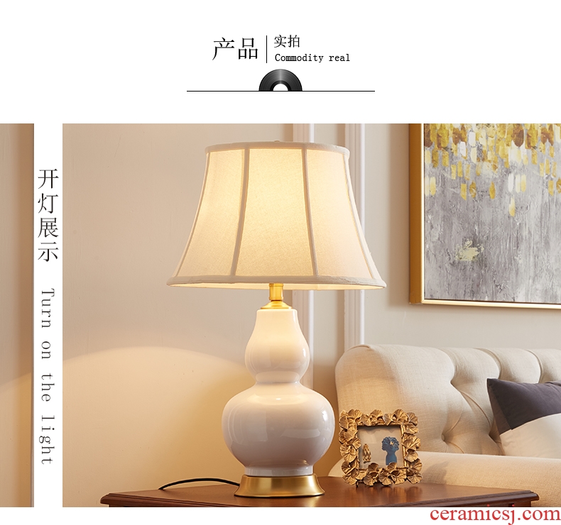 American ceramic desk lamp bedroom berth lamp between contemporary and contracted full copper example study Angle of sitting room sofa a few desk lamp