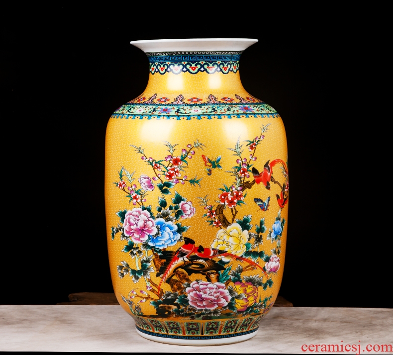 Jingdezhen ceramics China red large vases, flower arranging is home sitting room adornment is placed hotel wedding celebrations