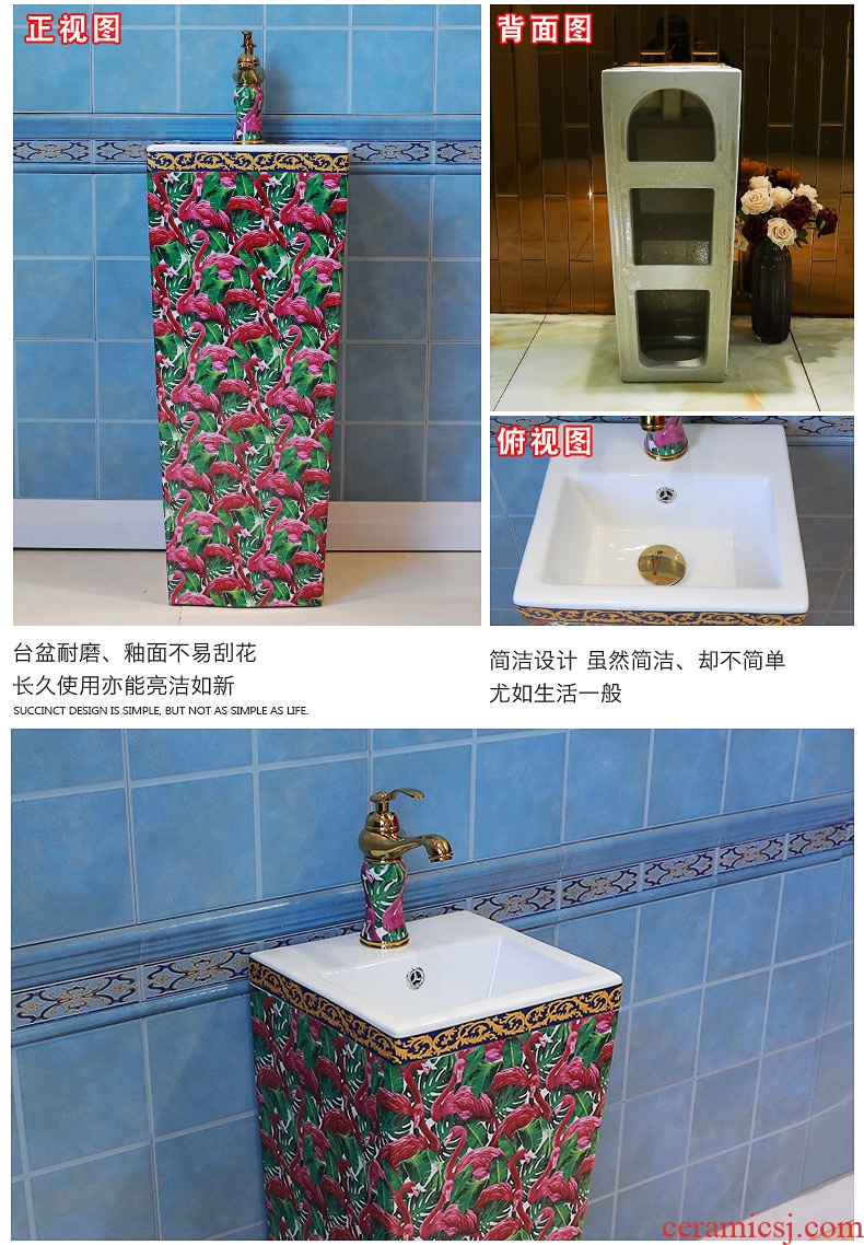 Contracted STDS basin one-piece home ground lavatory ceramic basin of wash one courtyard pillar lavabo balcony