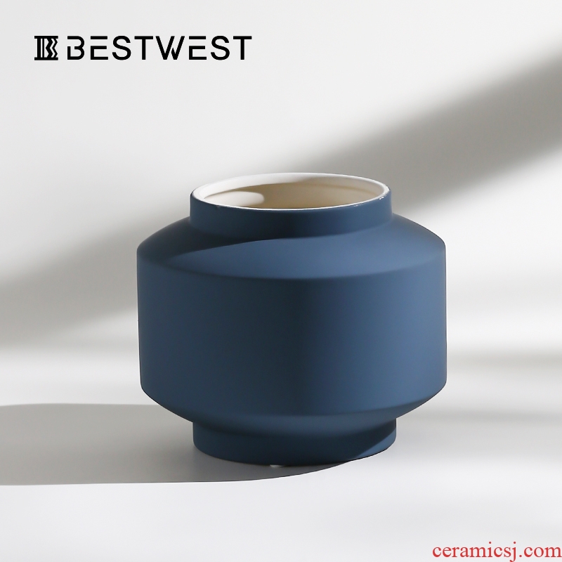 BEST WEST morandi color ceramic vase sample room contracted and contemporary soft adornment creative furnishing articles