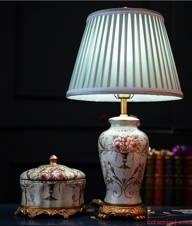 American ceramic lamp is acted the role of form a complete set of furnishing articles rouge box palace desktop art of carve patterns or designs on woodwork restoring ancient ways all copper hand-painted ornaments