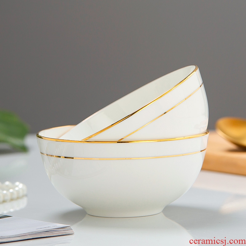 Multiple loading bone bowls of rice bowl jingdezhen household of Chinese style phnom penh porringer contracted ceramic bowl suit rainbow noodle bowl