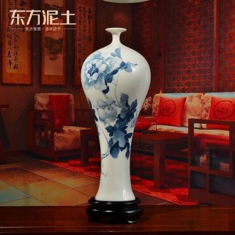 Oriental clay ceramic hand-painted vases furnishing articles of Chinese style living room TV cabinet rich ancient frame accessories/blooming flowers