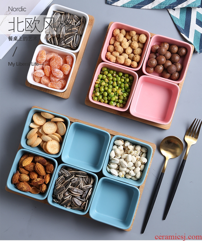 The Nordic idea ceramic snack frame of candy all the nuts dried fruit platter of fruit snacks flavor dish plate
