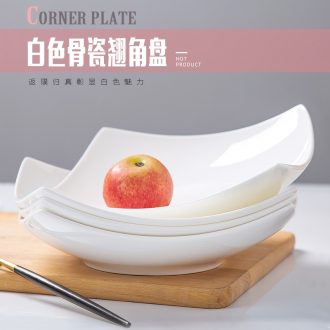 Pure white bone porcelain jingdezhen 4/6/10 a suit creative household European contracted newborn ceramic deep dish plate