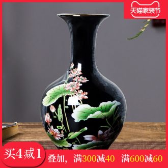 Jingdezhen chinaware lotus flower bottle arranging flowers vase of porcelain of modern Chinese style household adornment sitting room ark furnishing articles