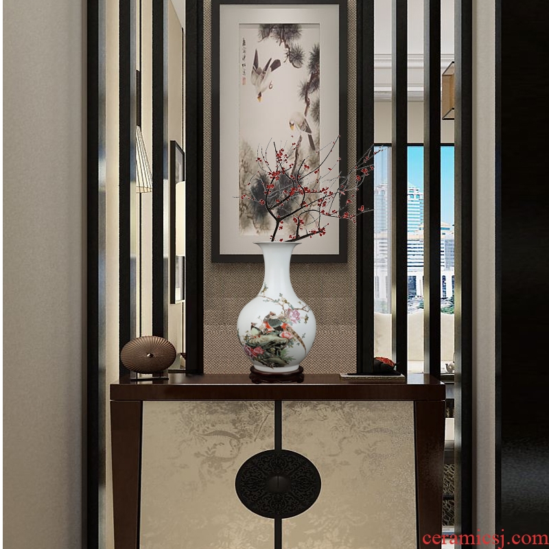 Jingdezhen ceramics vase furnishing articles pastel of the reward bottle arranging flowers sitting room TV ark of Chinese style household decorative arts and crafts