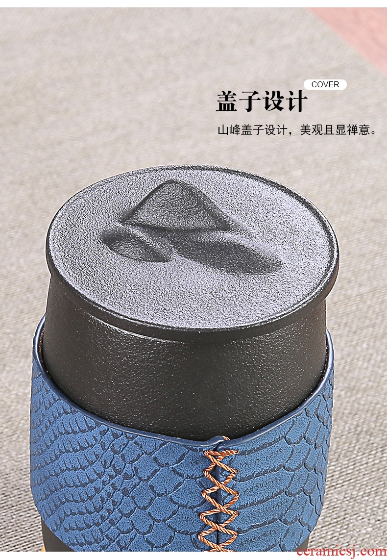 Japanese ceramic crack cup "bag type separation receive a home office travel outdoor tea sets tea tea cup